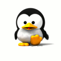 Image of a walking baby Tux penguin